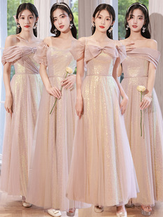 新款星空气质晚礼服艺考弹琴演出年会主持人长礼服伴娘姐妹团礼服