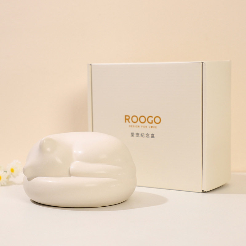 现简约宠物殡葬陶瓷火化骨灰盒猫咪狗狗祭奠悼念纪念收纳容器