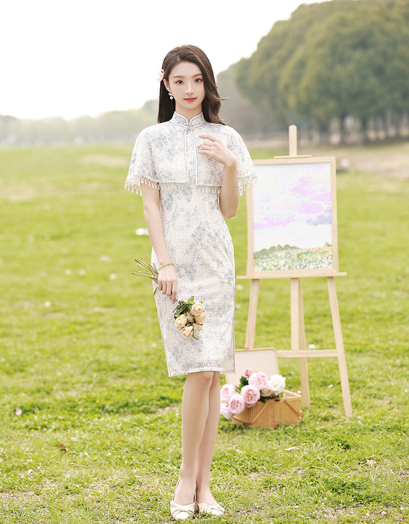 中长款连衣裙少女旗袍