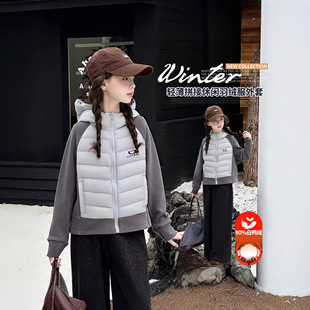 女童轻薄修身羽绒服2025新款中小学生秋冬季保暖校服神器90绒外套