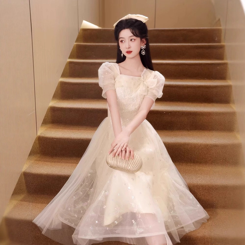 法式小晚礼服18岁成人礼轻奢小众宴会生日礼服毕业典礼主持连衣裙