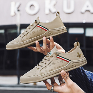 春款奥伦时尚百搭小白鞋透气休闲驾车板鞋四季懒人皮面潮鞋男鞋