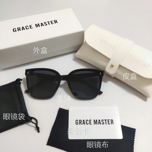 2025新款GM GW墨镜女时尚方形大框ins偏光太阳镜眼镜盒现货