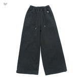 女童秋冬加绒卫裤2025年新款小马绣花弯刀裤中大童休闲阔腿裤长裤，童装裤子，祺儿童装