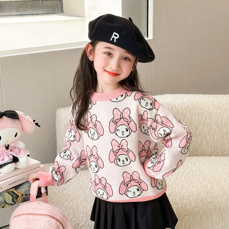 女小童毛衣秋冬季2025新款儿童内搭针织衫女冬装打底毛线上衣P64，童装毛衣，祺妙童装