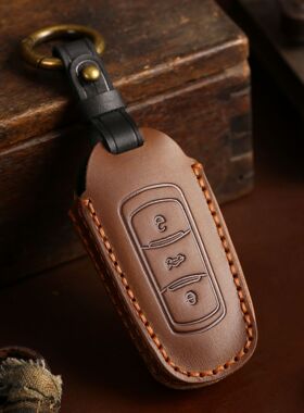 真皮钥匙套适用于吉利钥匙套帝豪GS全球鹰英伦远景汽车钥匙套手工