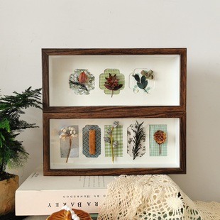 长条中空3cm立体相框植物干花果实贝壳昆虫标本手工diy大尺寸木框