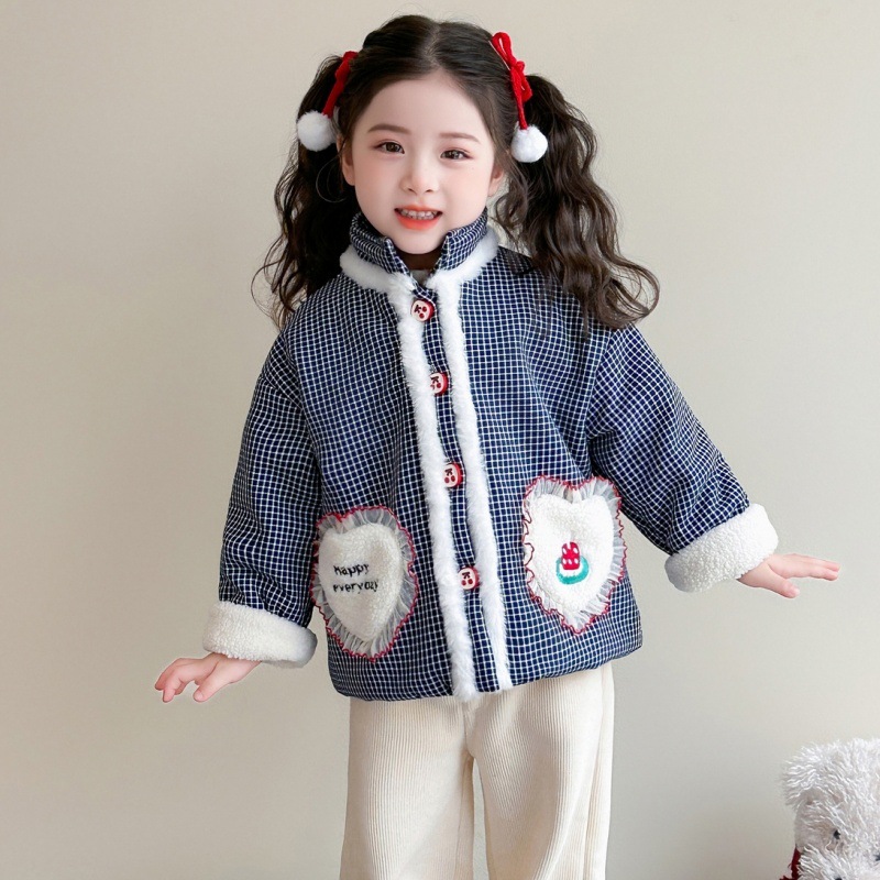 女童加绒外套冬季2025新款炸街儿童加厚上衣冬装女保暖衣服潮P83，童装外套，祺妙童装