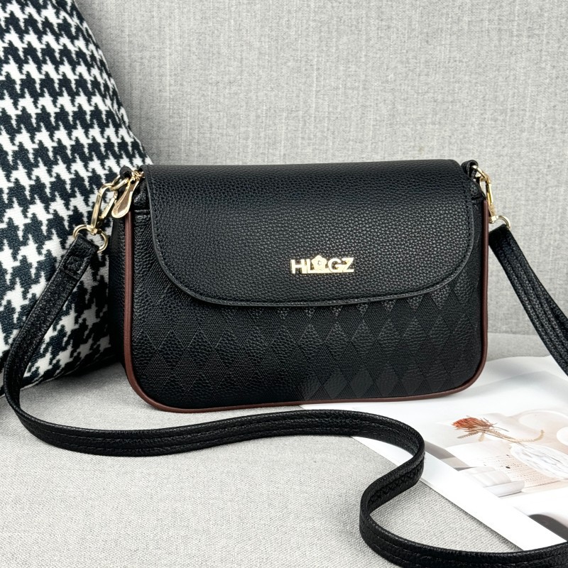 广州2025新款跨境时尚女包中年妈妈包肩斜挎女士软皮菱格小方包