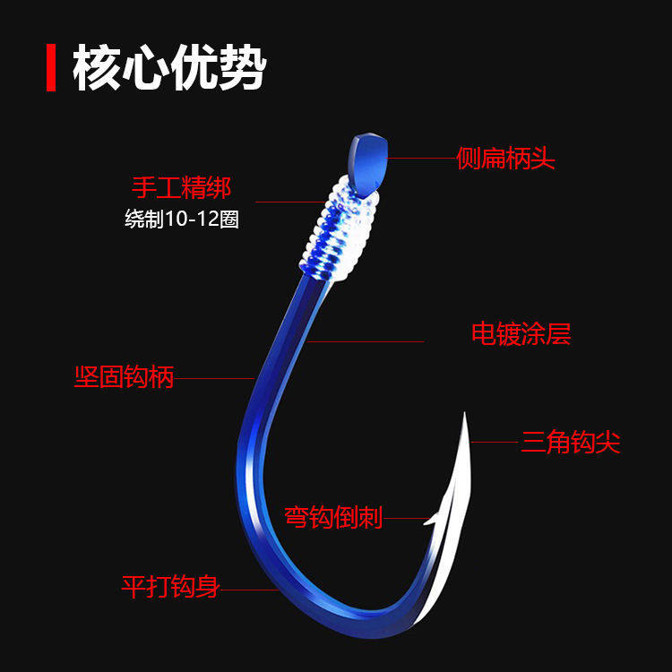 直供伊势尼伊豆金袖赤袖鱼钩绑好套装纯手工绑好子线双钩钓鱼用品