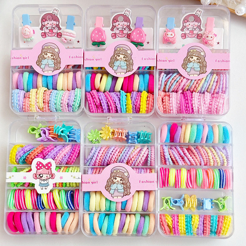 儿童糖果色小盒皮筋发绳发夹套装弹力不伤发拇指发圈发饰,家庭/个人清洁工具,发圈/发网,淘宝优惠券,粉丝福利购,淘宝优惠卷