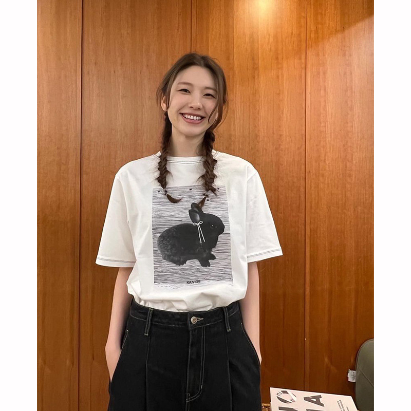 开始销售纯棉女东大门短袖印花棉