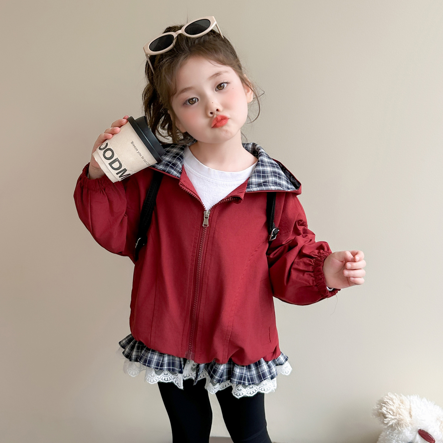 女童冲锋衣2025新款秋季连帽衣服小女孩秋装洋气童装儿童春秋外套，童装外套，祺妙童装