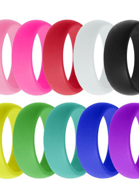 亚马逊8mm情侣硅胶戒指户外运动登山指环士硅胶戒指小红书多巴胺