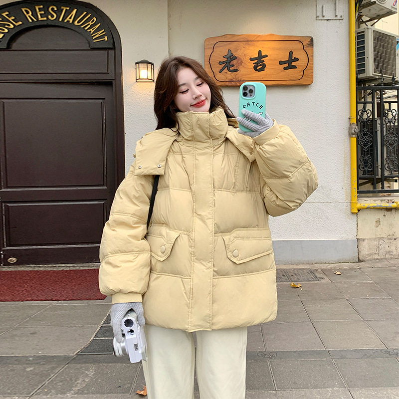 羽绒服女冬季2025年新款小个子短款加厚白鸭绒时尚外套保暖棉服