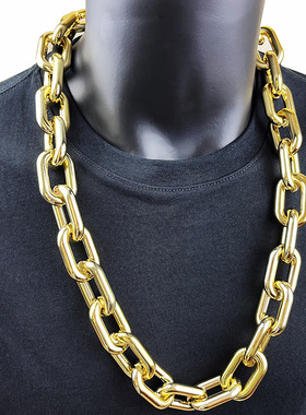 嘻哈CCB塑料镀金项链欧美夸张