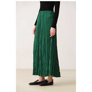 绿野仙踪手工捏褶半裙 休闲文艺褶皱半身长裙女夏季