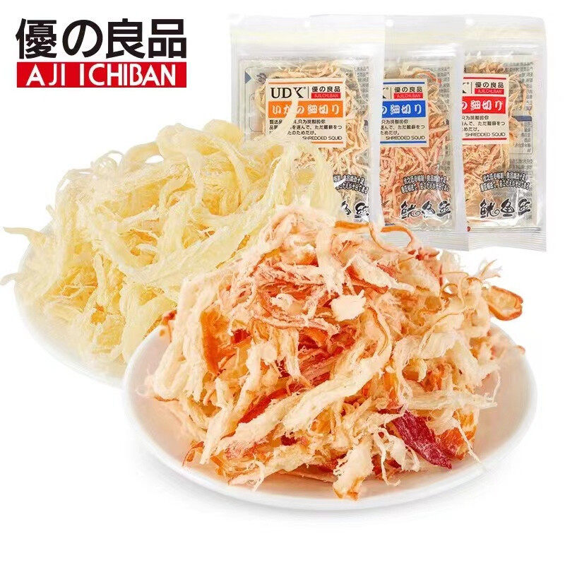 优之良品鱿鱼丝50g即食海鲜原味炭烧鱼条干 休闲零食 海味特产