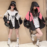 女童2025秋冬新款儿童百搭上衣时尚春装中大童拼色冲锋衣外套短款，童装外套，祺儿童装