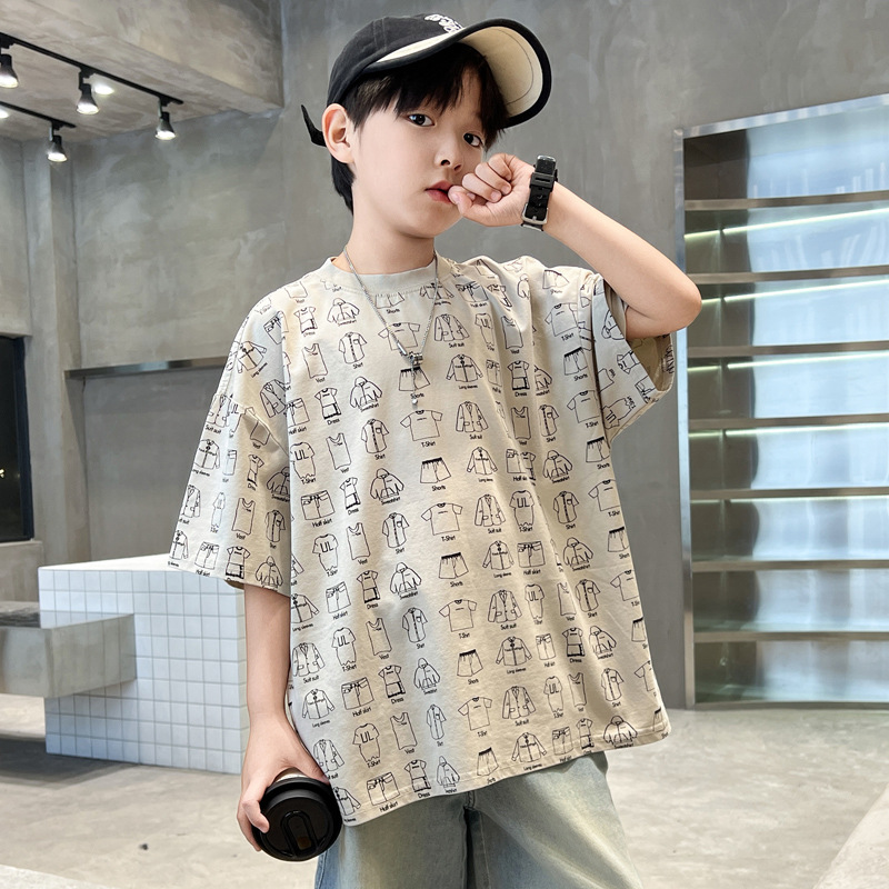 儿童t恤短袖夏季2025新款潮T童夏装衣服孩上衣薄款痞帅风，商品下架区商品下架区，祺妙童装