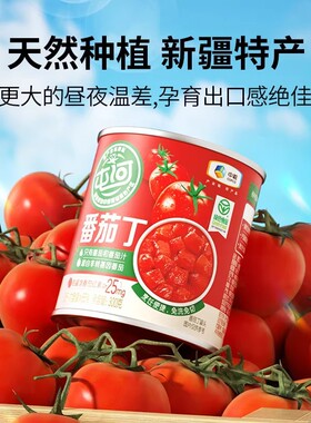 中粮屯河番茄丁24210g装300g410g新疆原产内蒙切块西红柿块头