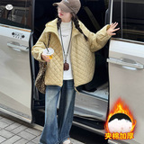 女童轻薄棉服2025年秋冬新款中大儿童纯色连帽面包服短款棉衣外套，童装棉衣，祺儿童装