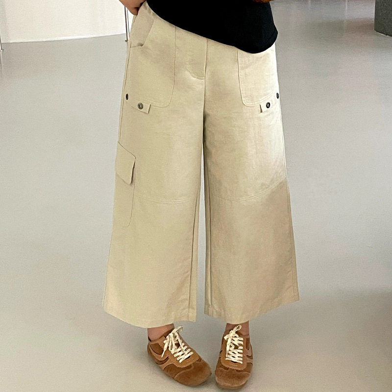 乃粒大码女装胖mm复古工装休闲裤女2026秋款宽松八分阔腿裤NK1589