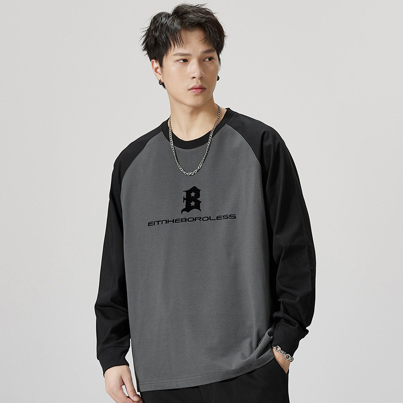 230斤5X胖子收口长袖T恤男加肥加大码宽松时尚内搭打底衫秋季上衣