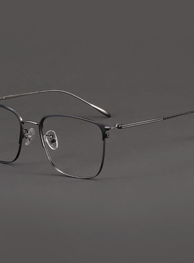 超轻眼镜近视女男款可配度数商务纯钛显脸小防蓝光眼框镜架89093