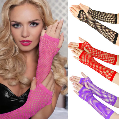 stretchy fishnet gloves with a thick mesh sexy punk-style