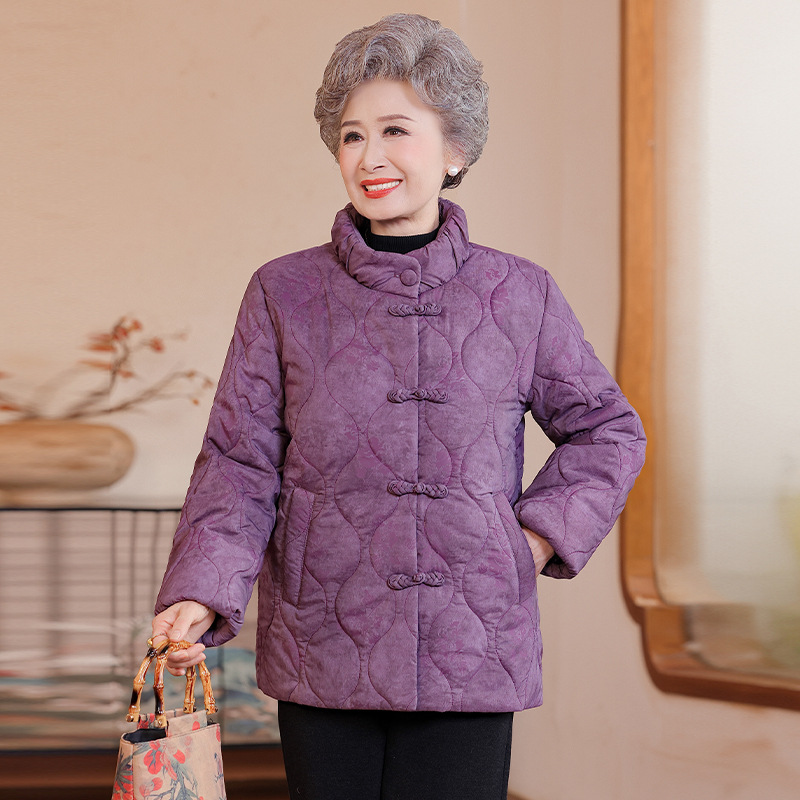 中式盘扣棉服奶奶冬装棉衣老年人棉袄女老太太衣服60岁70妈妈外套