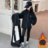 女童加厚冲锋衣外套2025年秋冬新款中大童三合一夹克衫保暖户外服，童装外套，祺儿童装