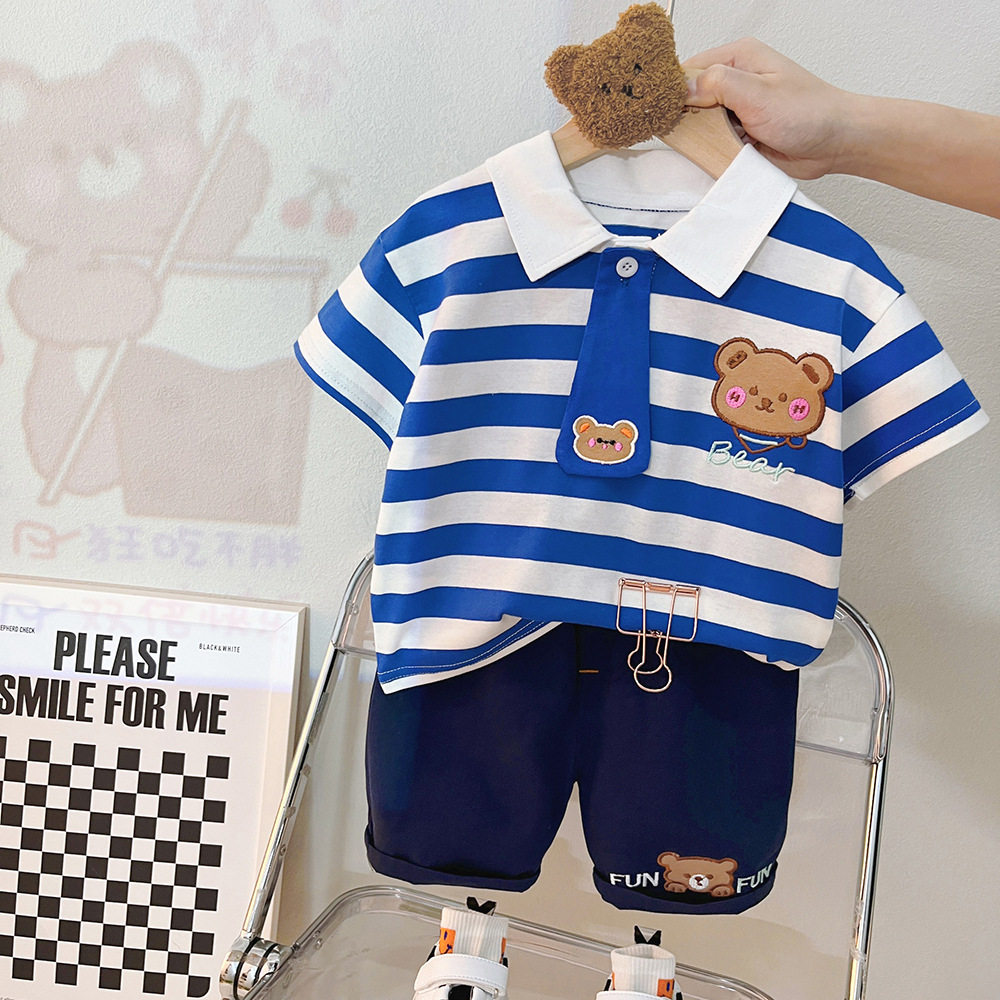 新款夏装0-1-2-3岁儿童两件套装6-7-8-9个月男宝宝夏天衣服洋气潮