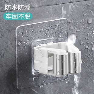 免打孔拖把架挂钩拖把夹卫生间挂架壁挂收纳承重厨房浴室拖把挂钩