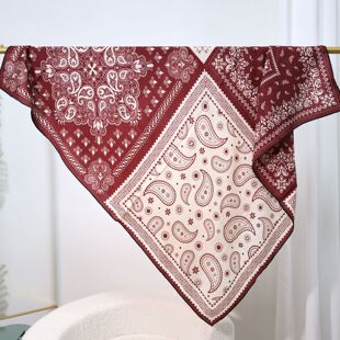 秋冬新款老钱风双面印花卷边羊毛围巾大方巾护颈围脖旗袍礼服披肩