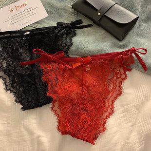 女 开叉外贸内裤 欧美风火辣性感蕾丝绑带低腰少女内裤 女士新款