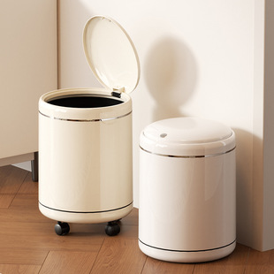 客厅垃圾桶家用级感大容量厨房厕所卫生间卧室带盖带轮子收纳桶YM