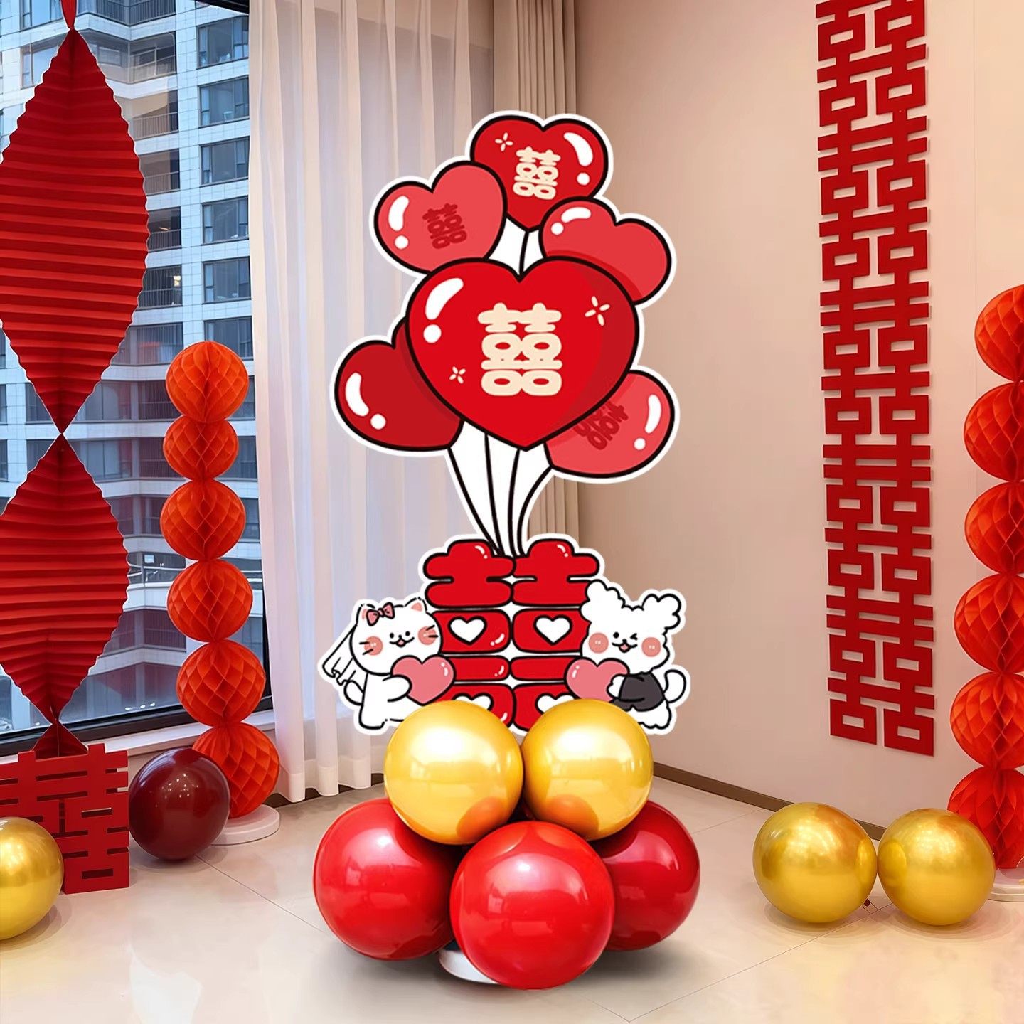 结婚布置婚房装饰婚礼KT板气球女方卧室客厅拍照区氛围道具立柱,节庆用品/礼品,装扮布置套餐,淘宝优惠券,粉丝福利购,淘宝优惠卷
