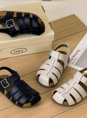 17th second童鞋真皮夏季勃肯男女童凉鞋儿童透气罗马鞋宝宝鞋