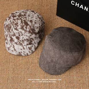 秋冬新款马术帽女复古英伦风显脸小鸭舌帽原创设计气质时尚骑士帽