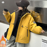 女童夹棉派克服棉服2025年冬季新款中大童休闲夹克衫外出保暖外套，童装棉衣，祺儿童装
