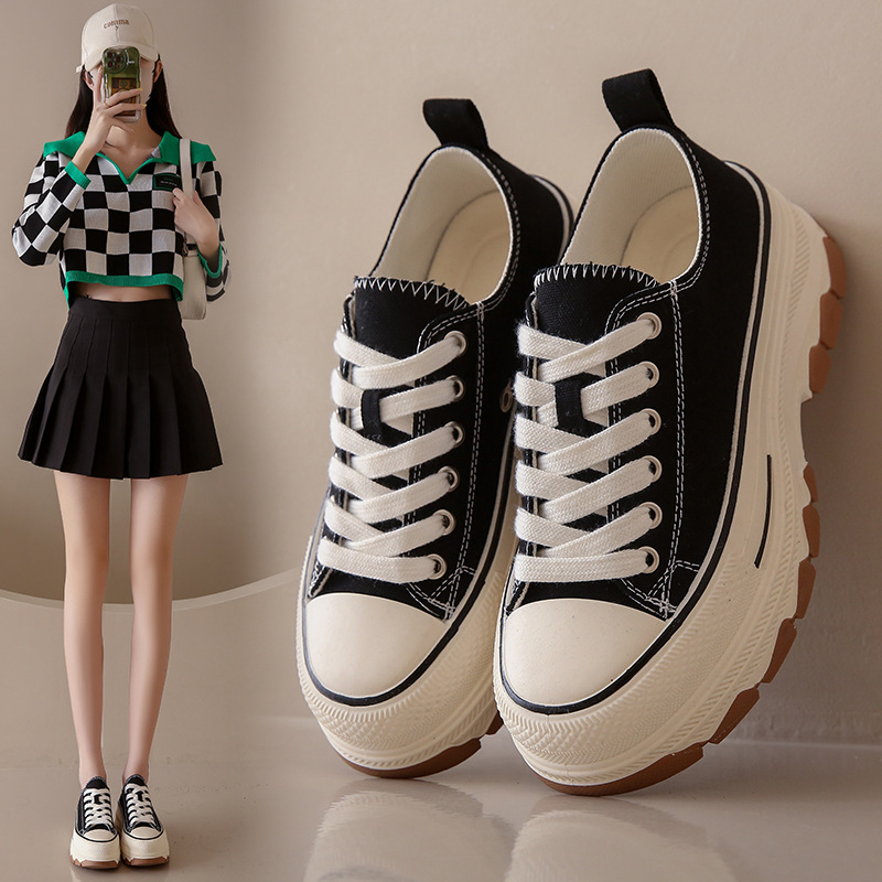 帆布鞋厚底休闲板鞋防滑帆布鞋