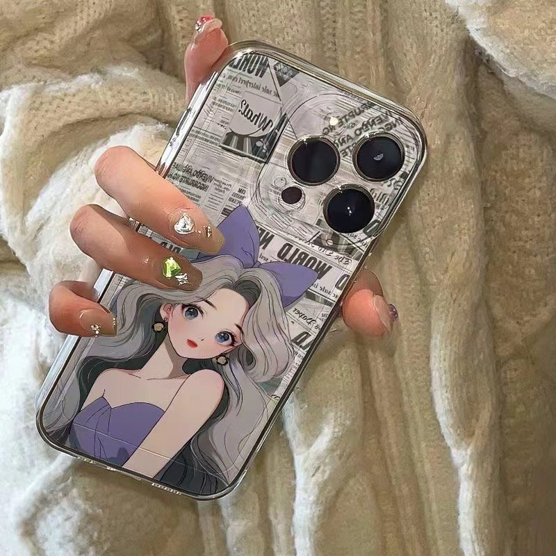 美丽女孩适用苹果15手机壳iPhone14promax13全包xs/xr7/8p/12防摔15promax高级感14潮流13爆款11promax网红款
