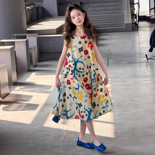 2026新款夏季儿童裙子女韩版女童连衣裙洋气女孩童碎花背心沙滩裙