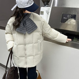 米杏色棉衣+灰色围巾（单件）