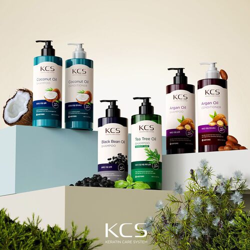 韩国KCS可希丝自然系列洗发水洗发乳护发素去屑丝柔水漾丰盈600ml