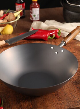 铁流(SUMMIT)日本原装进口燕铁器窒化铁锅家用平底老式无涂层炒锅