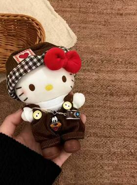正版老钱风helloKitty可爱卡通毛绒玩偶包包挂件装饰钥匙扣小挂件