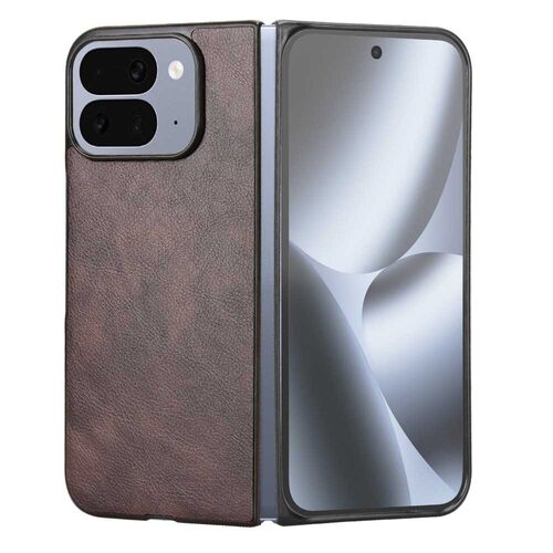 适用谷歌Pixel10 Pro Fold简约贴皮单壳纯色皮套手机壳复古荔枝纹保护套