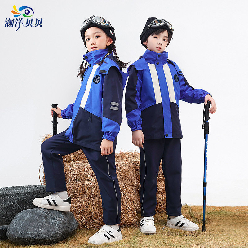 亲子装冲锋衣秋冬加绒保暖母子母女一家三口户外运动三合一套装春